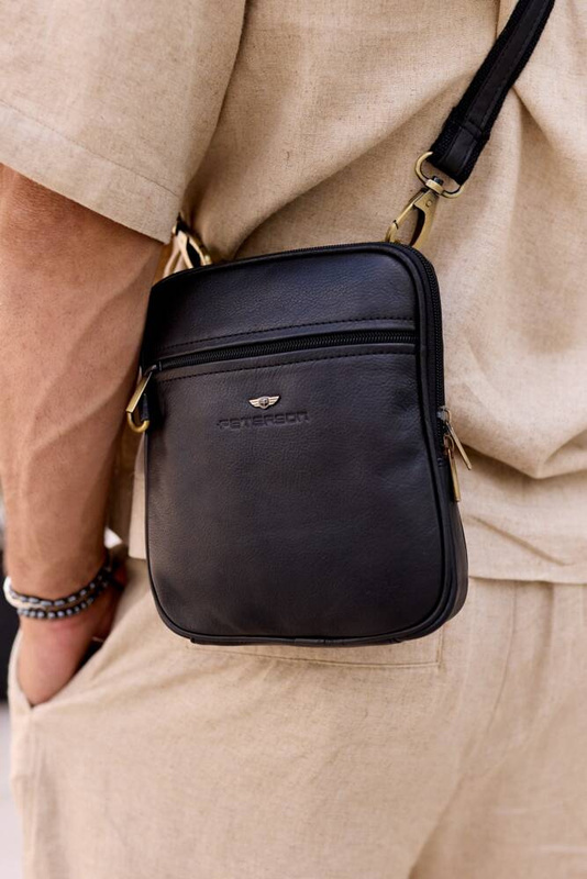 Saszetka męska z naturalnej skóry Peterson PTN-1113-NDM