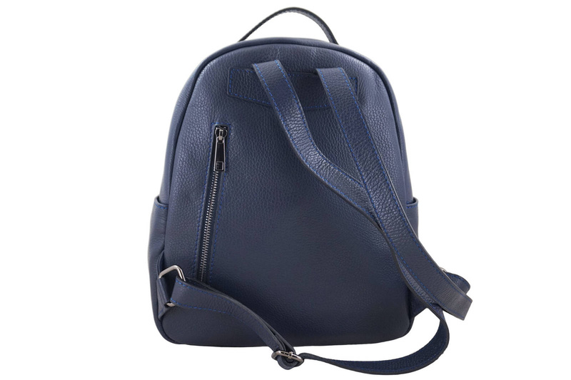 Elegancki plecak skórzany - Granatowy