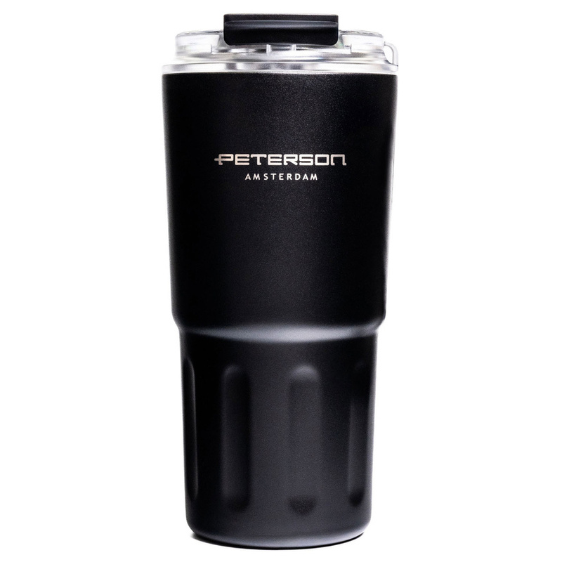 Kubek termiczny ze stali nierdzewnej w czarnym kolorze - Peterson