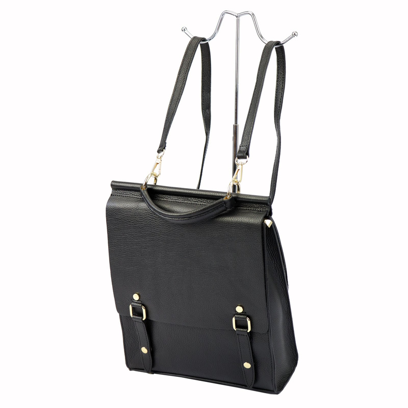 Luka plecak miejski damski skóra naturalna styl vintage z kieszeniami