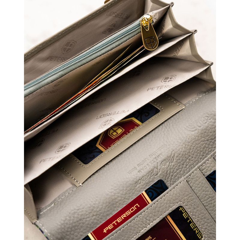 skóra naturalna + Damski portfel ze skóry ekologicznej Peterson PTN PH27-LFL