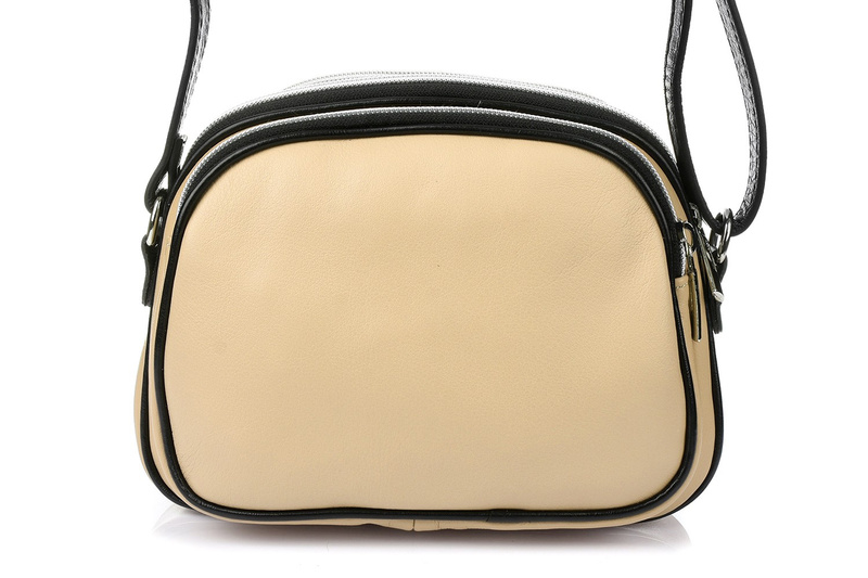 BEŻOWA 3-KOMOROWA SKÓRZANA LISTONOSZKA VERA PELLE K53