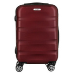 Bordowa walizka z tworzywa ABS+ wyposażona w szyfrowany zamek - Peterson