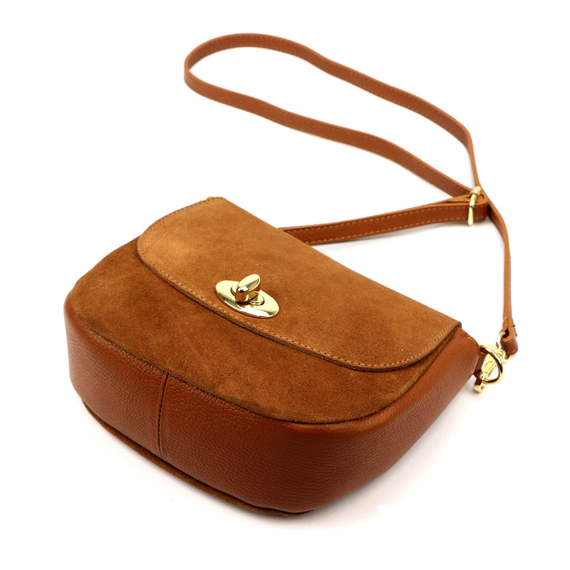 Luka damska listonoszka zamszowa skóra naturalna torebka przez ramię