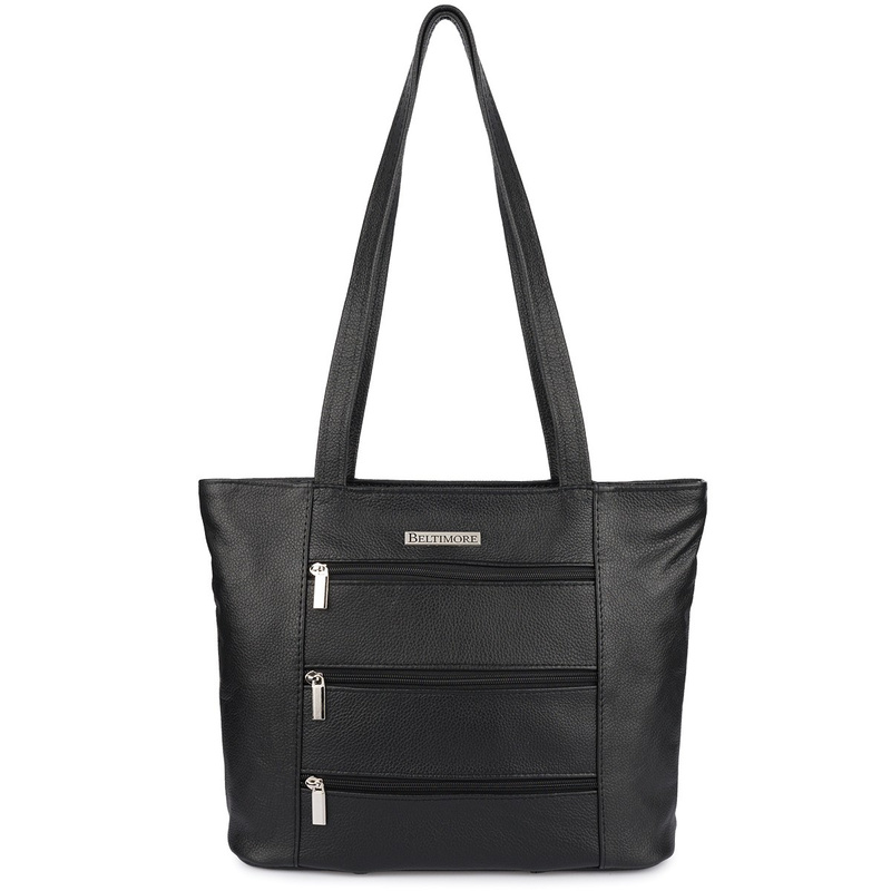 Skórzana damska torba na ramię elegancka czarna klasyczna Beltimore L44