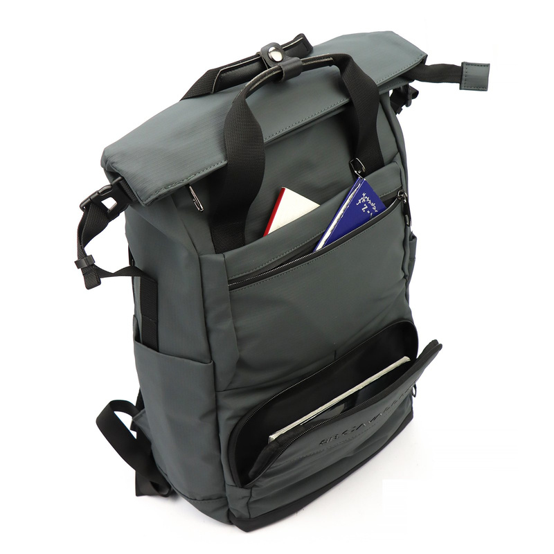 B.Cavalli duży plecak podróżny do pracy z kieszeniami zamykany na suwak