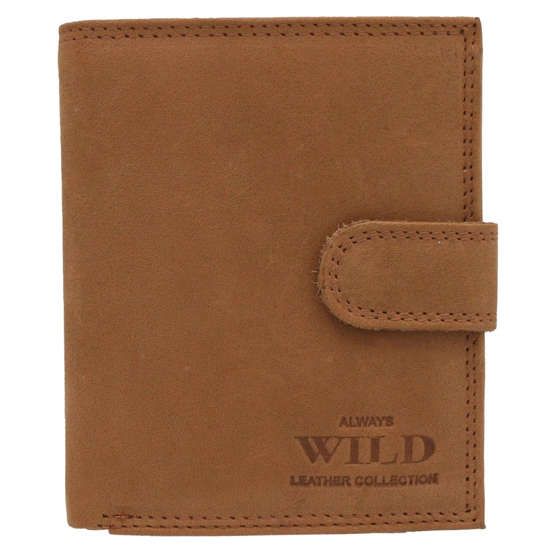 Wild męski portfel skóra naturalna rozbudowany pionowy zamykany na zatrzask