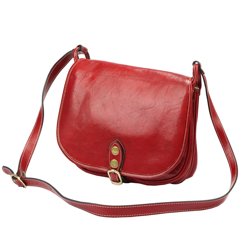 Florence skórzana damska listonoszka torebka na ramię dwukomorowa