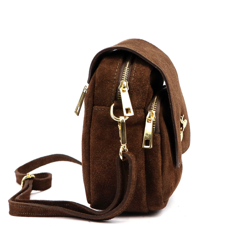 Damska skórzana mała zgrabna listonoszka torebka przez ramię Luka