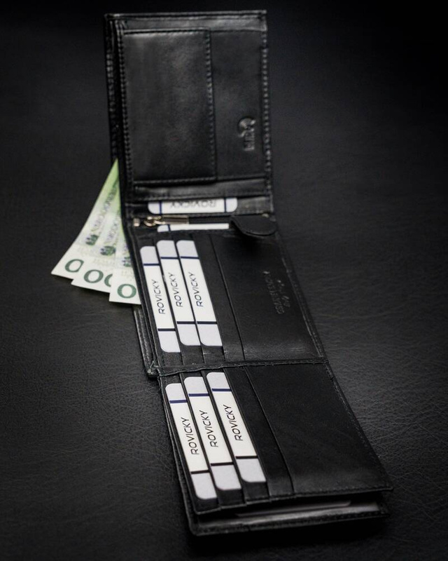 Skórzany męski portfel Rovicky N992-VT-R8 RFID