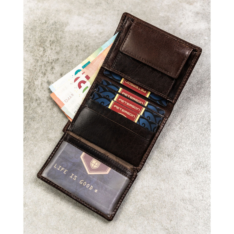 Skórzany męski portfel Peterson PTN RM-12-BUF
