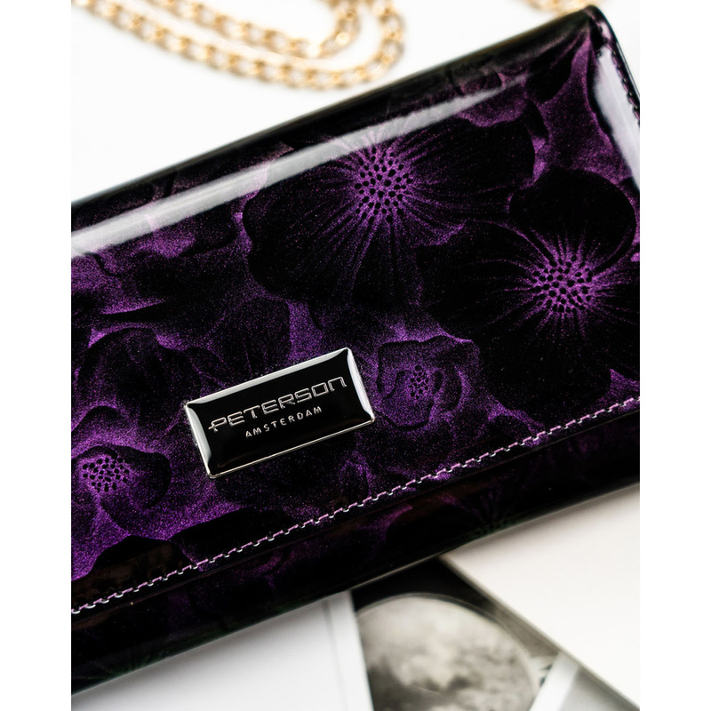 skóra naturalna + Damski portfel ze skóry ekologicznej Peterson PTN PS122-FDS