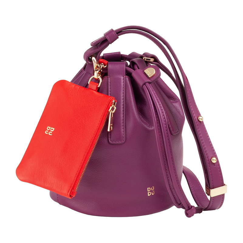 DUDU Worek skórzana torebka damska listonoszka z wyjmowanym etui na ramię 