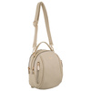 Mały plecak damski ze skóry ekologicznej w jasnobeżowym kolorze - Rovicky