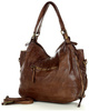 Torba skórzana wysokogatunkowa na ramię styl miejski shoulder leather bag - MARCO MAZZINI czekoladowy brąz