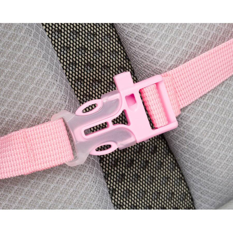 Praktyczny plecak z poliestru w kolorze granatowo-różowym na ergonomicznych szelkach - Peterson