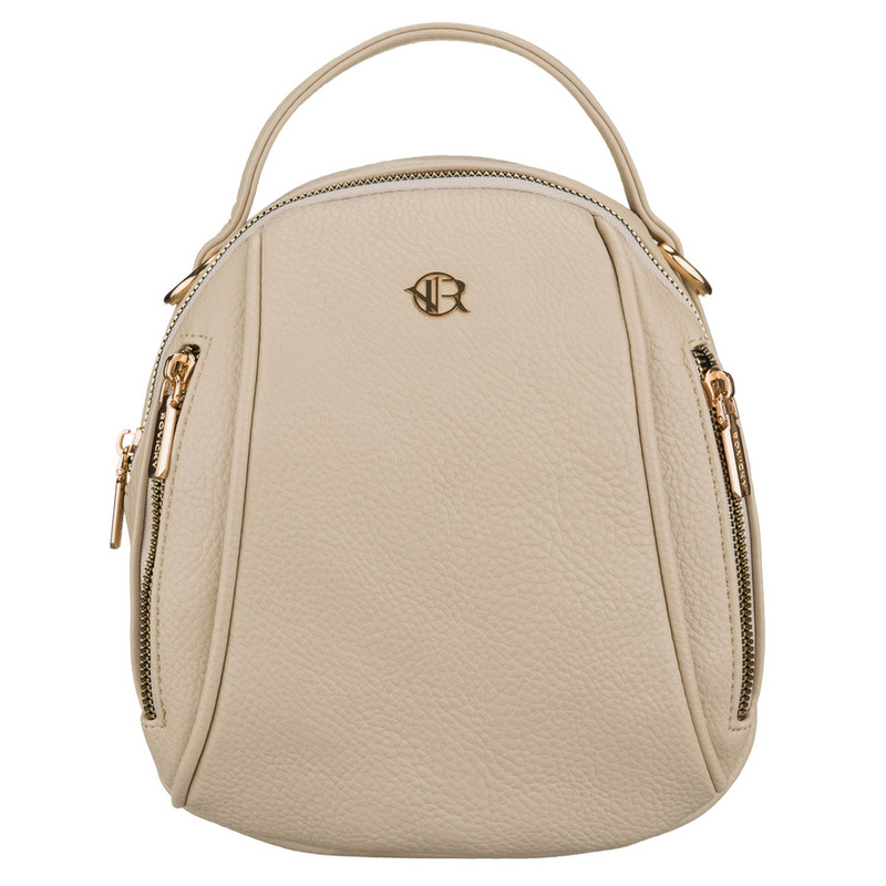 Mały plecak damski ze skóry ekologicznej w jasnobeżowym kolorze - Rovicky