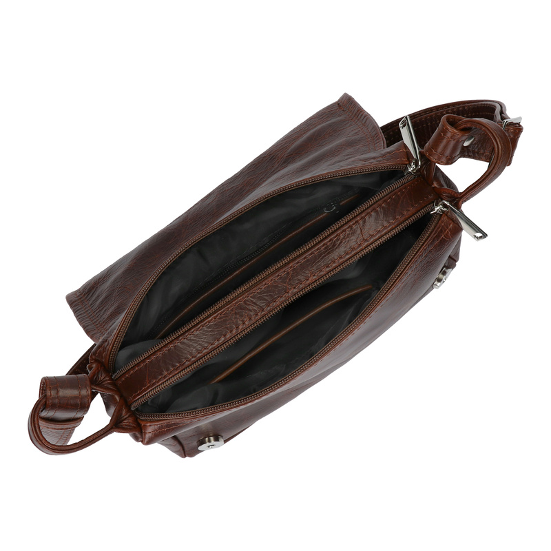 Listonoszka dwukomorowa skórzana klasyczna torebka na ramię Voyager