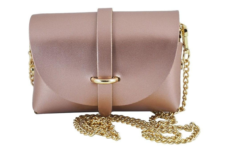 Modna listonoszka wizytowa skórzana - Granatowa