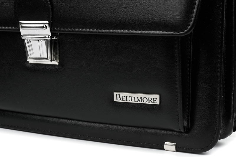 Czarna Beltimore aktówka męska eko skóra elegancka neseser W36