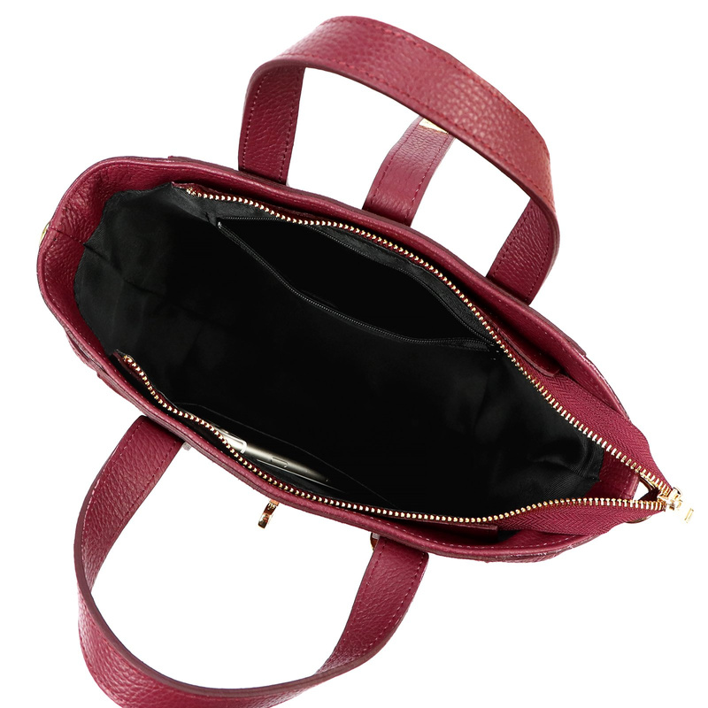 Luka Skórzany damski kuferek torebka do ręki z dopinanym paskiem elegancki