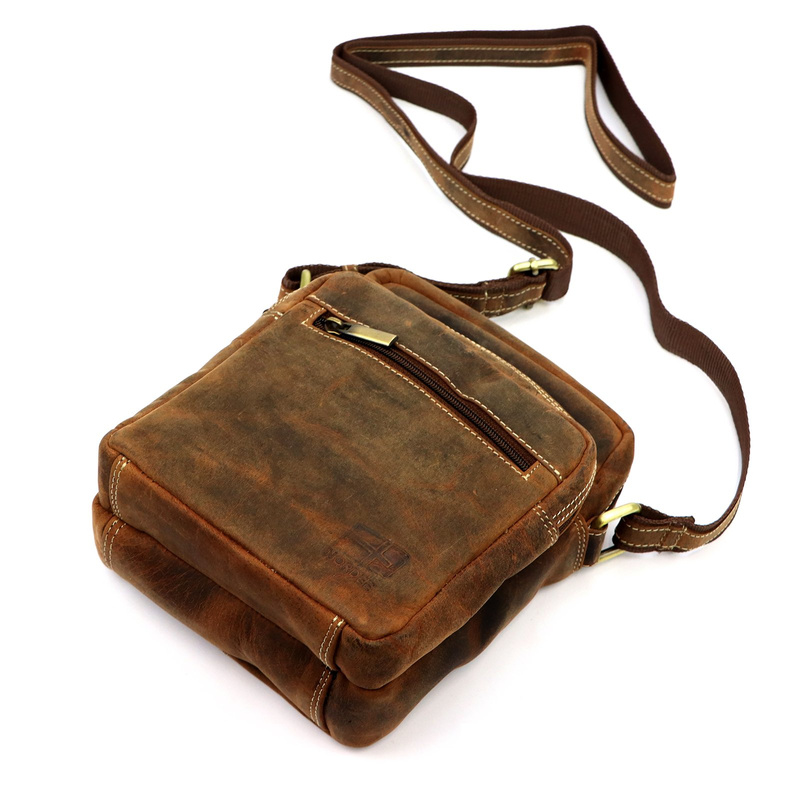 Nordee męska saszetka skóra naturalna torba miejska na ramię z kieszeniami