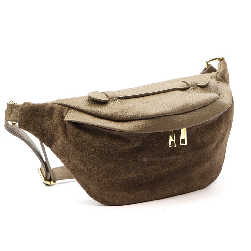 Vera Pelle damska torebka przez ramię skórzana saszetka z kieszeniami