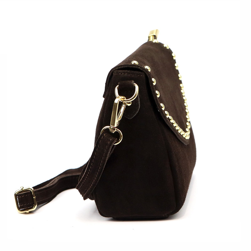 Vera Pelle damska listonoszka skórzana zamszowa torebka na ramię kieszenie