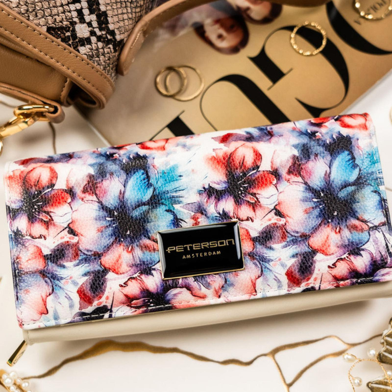 skóra naturalna + Damski portfel ze skóry ekologicznej Peterson PTN PX20-PF2