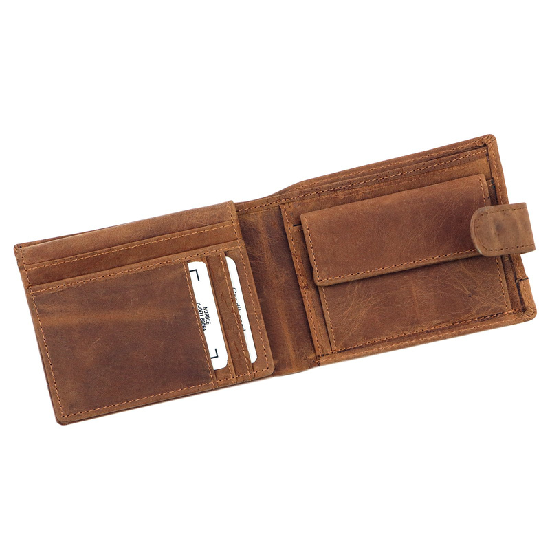 Nordee portfel męski skóra naturalna rozbudowany zamykany na zatrzask