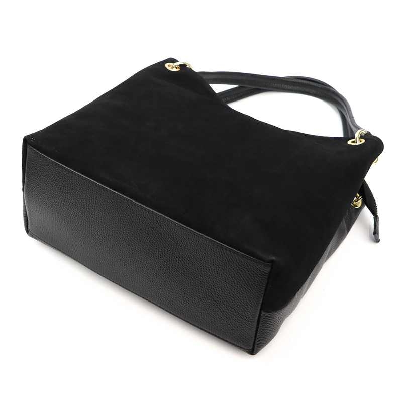 Vera Pelle torebka na ramię skóra naturalna shopperbag dwukomorowa