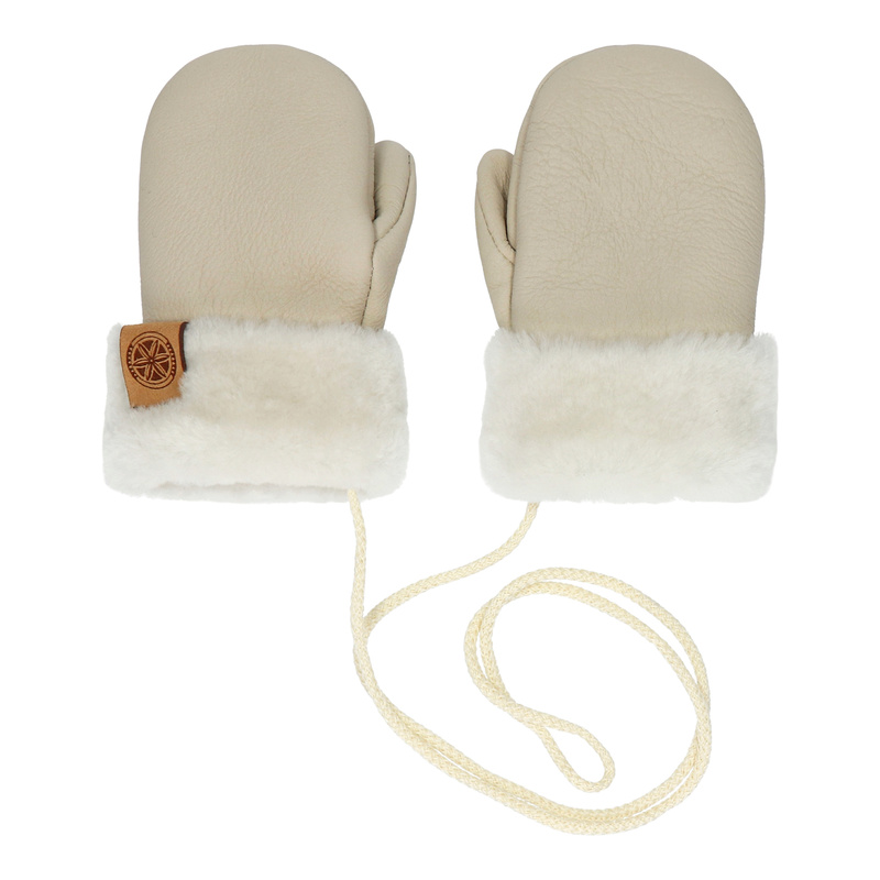 Ciepłe Dziecięce rękawiczki z kożucha 1 palec wełna sznurek Podhale