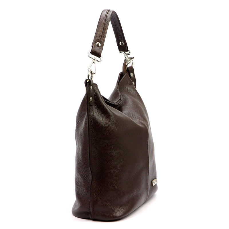 Damska stylowa skórzana torebka na ramię shopper z kieszeniami MiaMore