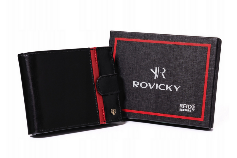 Skórzany męski portfel Rovicky N61-RVT RFID