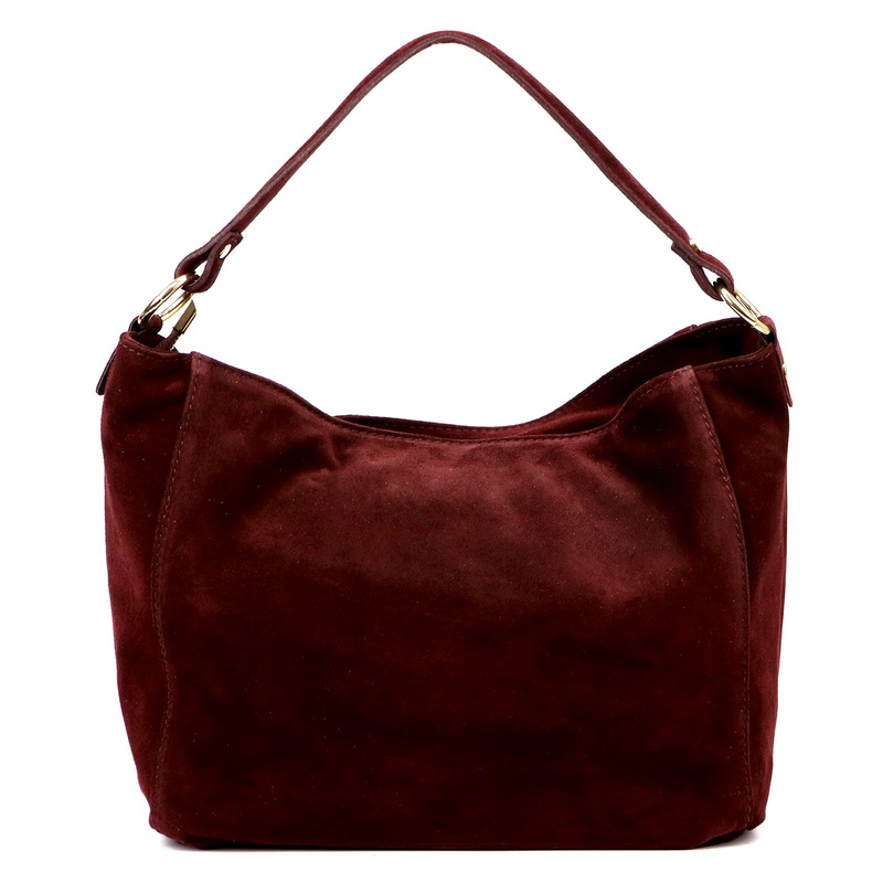 Vera Pelle damska torebka na ramię skóra naturalna zamsz listonoszka