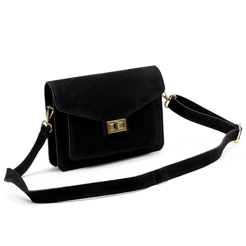 Vera Pelle damska listonoszka skóra naturalna zamsz torebka przez ramię