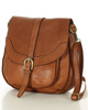 Torebka vintage retro skórzana listonoszka saddle bag -  MARCO MAZZINI camelowa