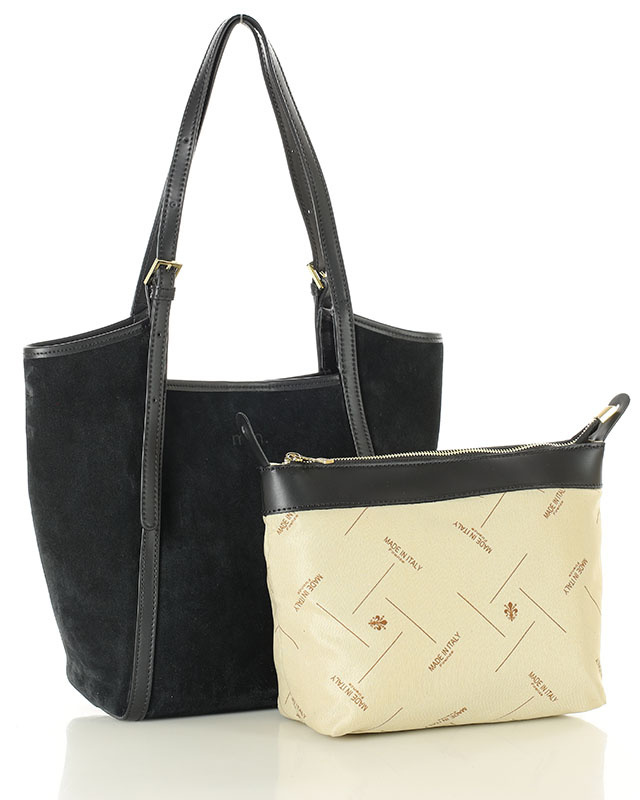 Torebka damska worek hobo bag skóra naturalna - MARCO MAZZINI czarna