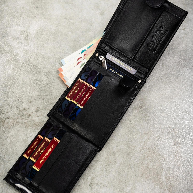 Meski zestaw prezentowy skóra naturalna Peterson PTN N992L-DOT BLACK