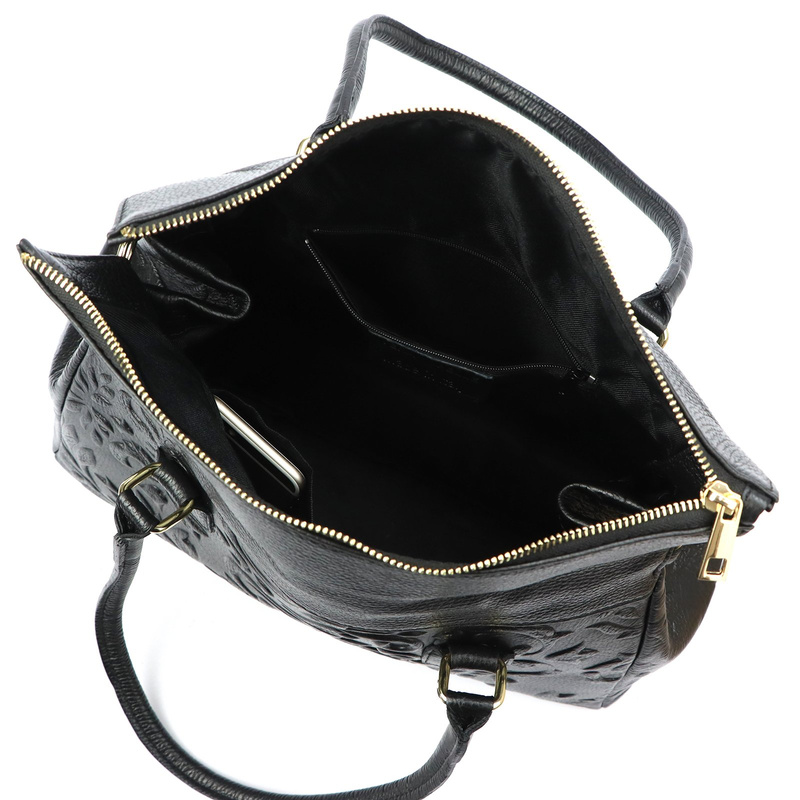 Vera Pelle damski kuferek skóra naturalna torebka do ręki z kieszeniami