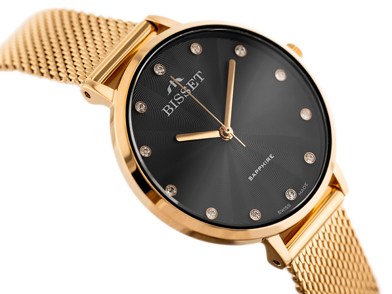 ZEGAREK DAMSKI BISSET BSBF30 (zb578r) - SZAFIROWE SZKŁO