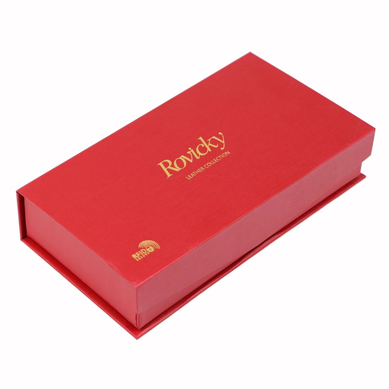 Rovicky skórzany damski portfel podłużny duży wzór skóra węża system RFID