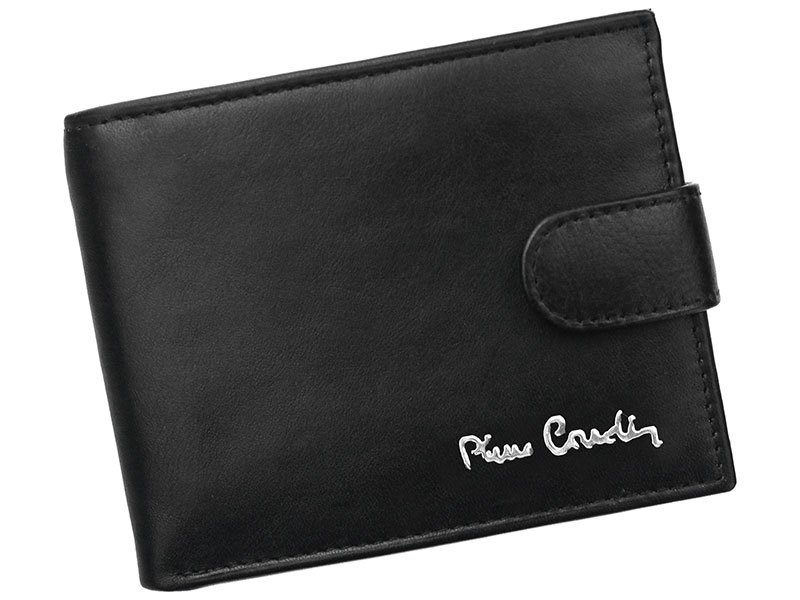Rozbudowany pojemny zapinany Skórzany męski portfel Pierre Cardin z RFID