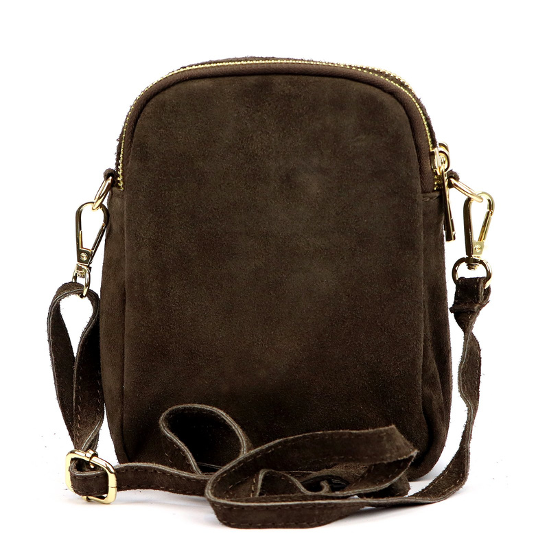 Luka Mała damska dwukomorowa listonoszka skórzana zamszowa przez ramię