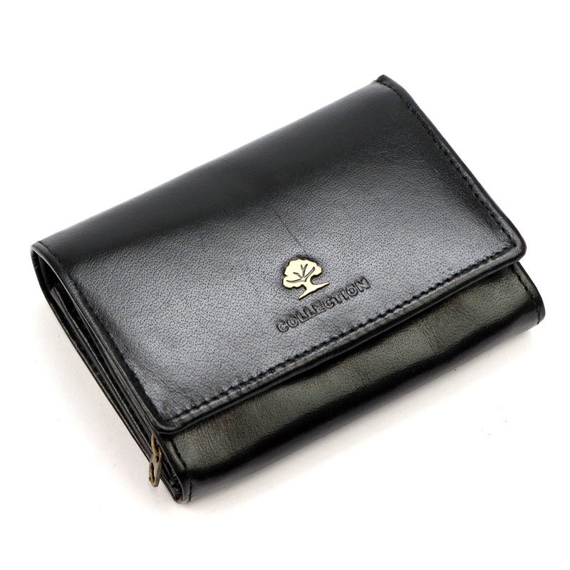 Luxury damski portfel skóra naturalna pojemna portmonetka zatrzask RFID