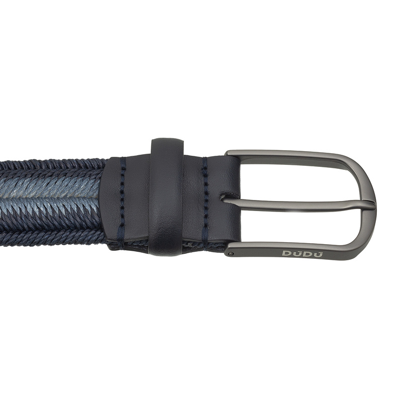 DuDu pasek do spodni męski z lnu i skóry naturalnej klasyczna klamra