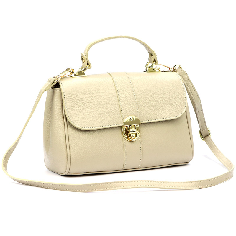 Luka Skórzana damska listonoszka z paskiem z organizerem torebka do ręki