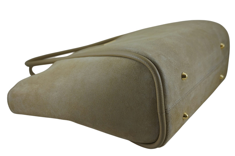 Barberinis - torebka duża zamszowa na ramię - Beżowa