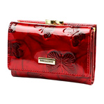 Gregorio damski portfel lakierowany skórzany pojemna portmonetka w motyle