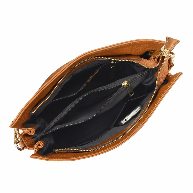 Luka damska torebka na ramię skóra naturalna listonoszka 2 komory organizer